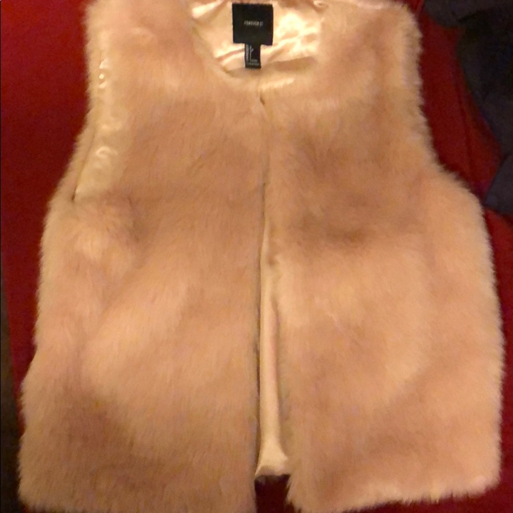 Blush pink fur vest forever 21